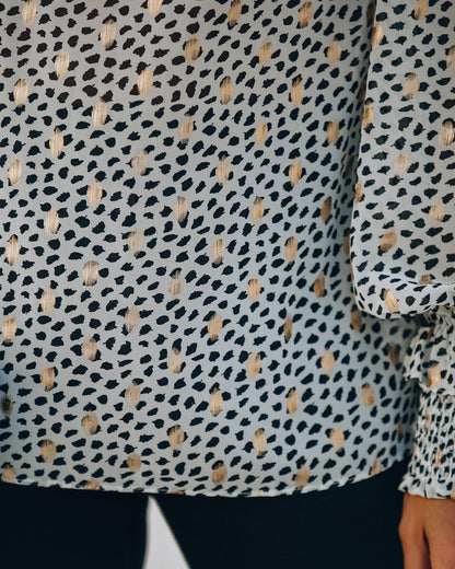 Good As Gold Smocked Ruffle Blouse