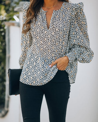 Good As Gold Smocked Ruffle Blouse