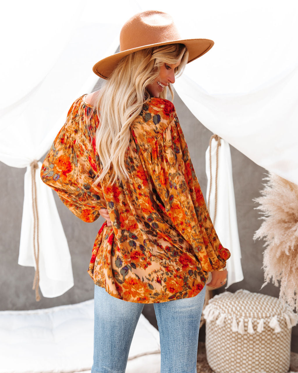 Good Natured Printed Tassel Top