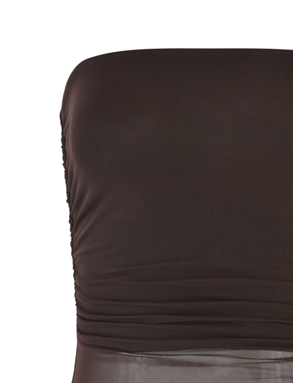 HARRIETT TUBE TOP - BROWN : CHOCOLATE