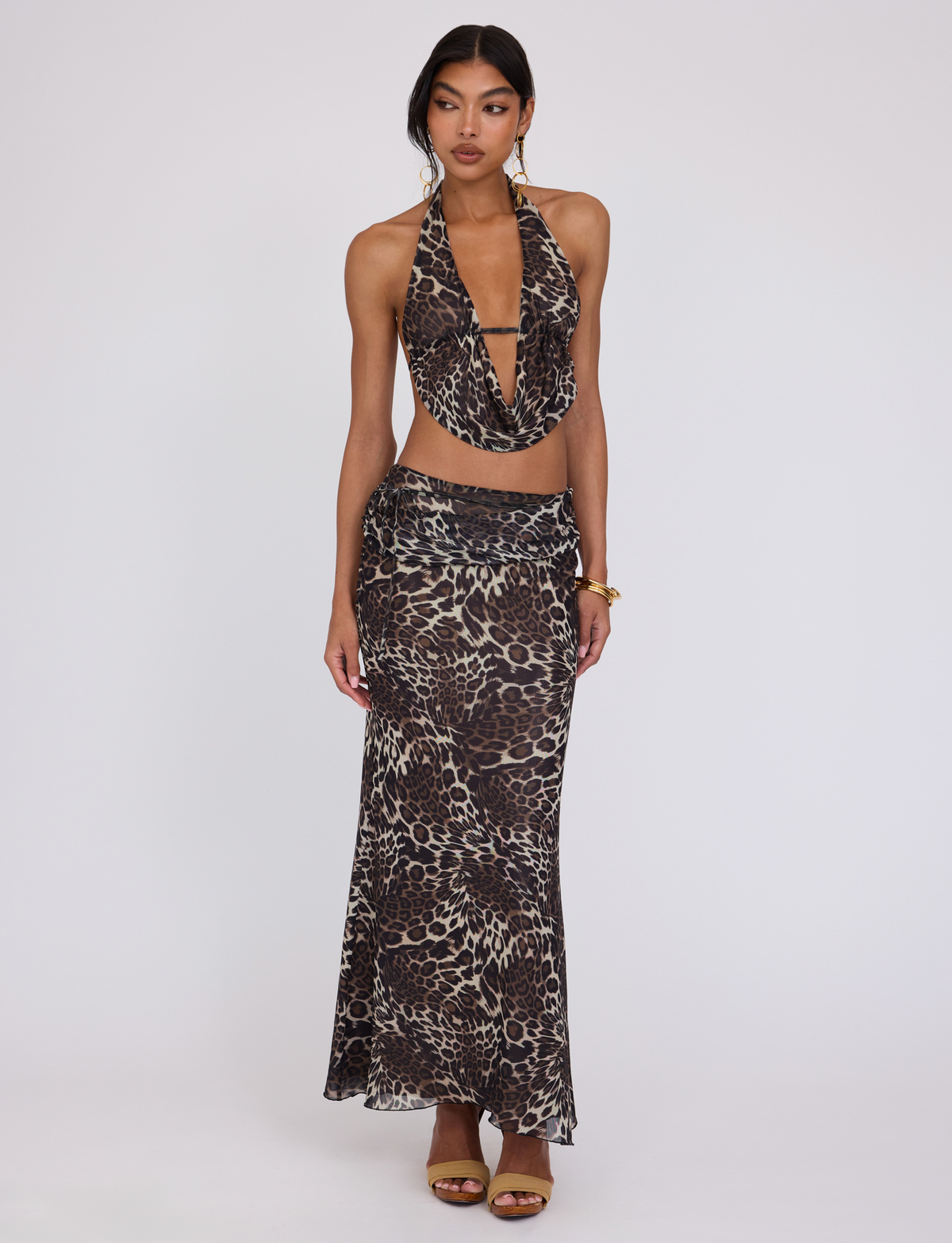 PEARL MAXI SKIRT - MULTI : LEOPARD