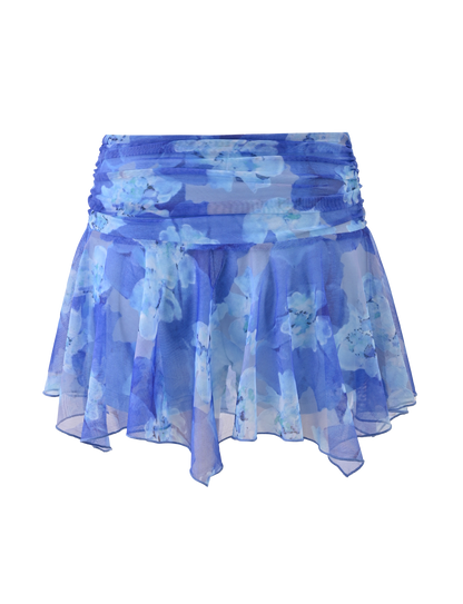 DEVYN MINI SKORT - BLUE MACRO FLORAL