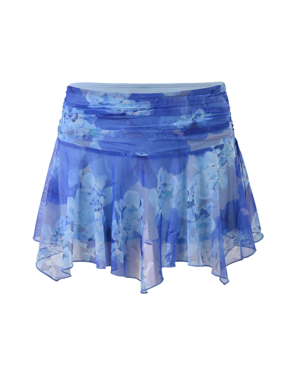 DEVYN MINI SKORT - BLUE MACRO FLORAL