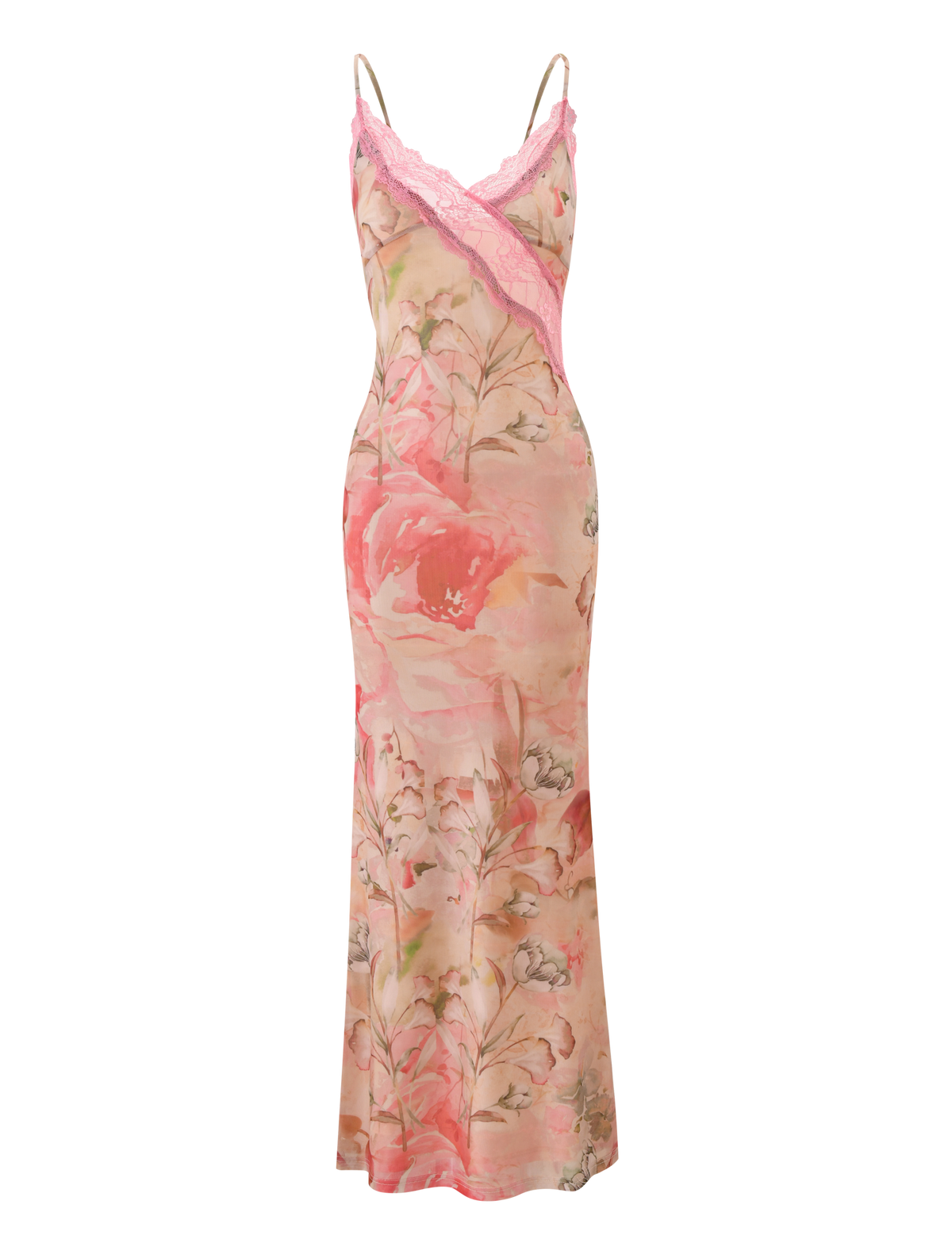 LYRE MAXI DRESS - WATERCOLOUR FLORAL