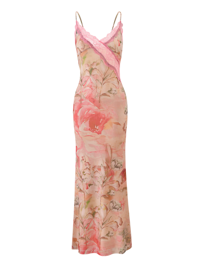 LYRE MAXI DRESS - WATERCOLOUR FLORAL