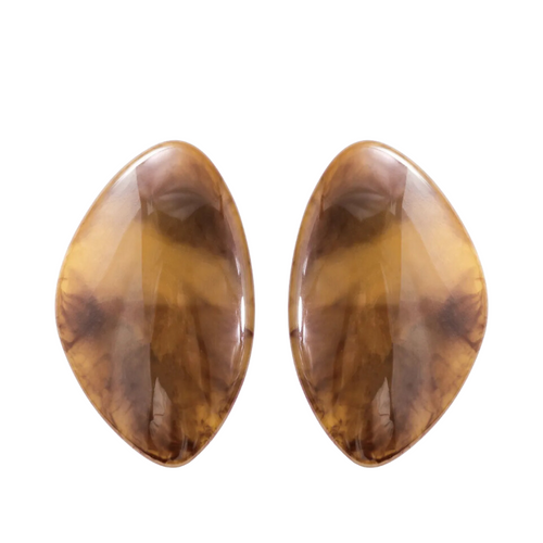 Oval Resin Beaded Pendant Earrings