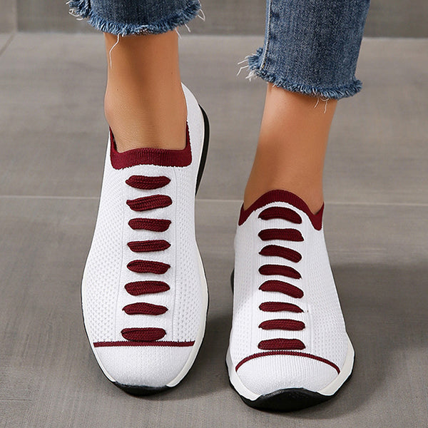 Casual Mesh Colorblock Slip-On Sneakers