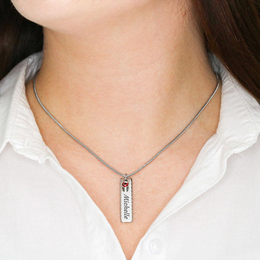 ☘️ Birthstone Name Plate Necklace ☘️