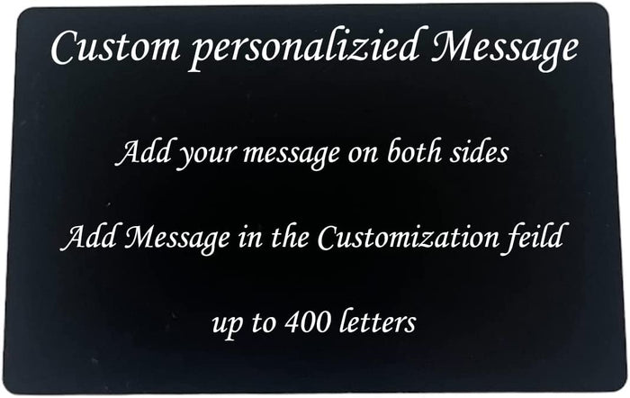 Blue Steel - Custom Wallet Insert Personalized with Any Message – 1 Piece (M-11)