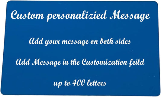 Blue Steel - Custom Wallet Insert Personalized with Any Message Card – Piece 1, Blue