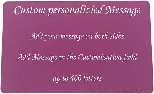 Blue Steel - Custom Wallet Insert Personalized with Any Message Card – Piece 1, Purple