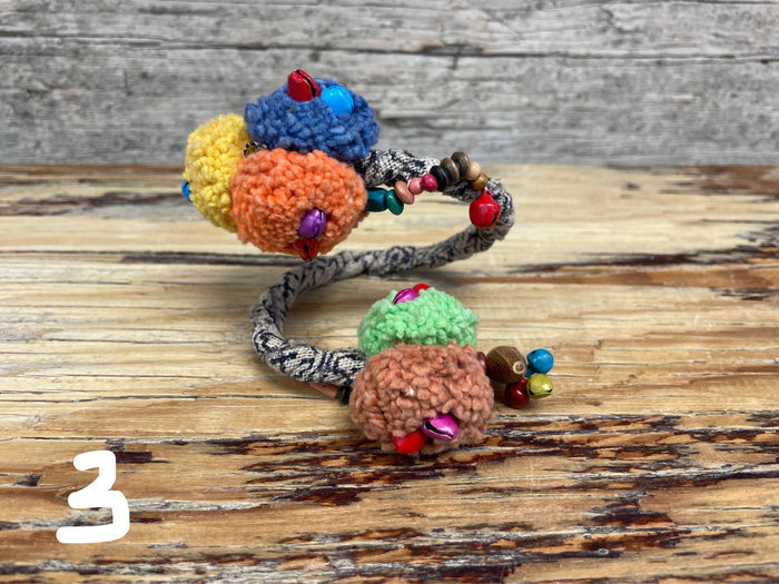 Bracelet - memory wire pom pom