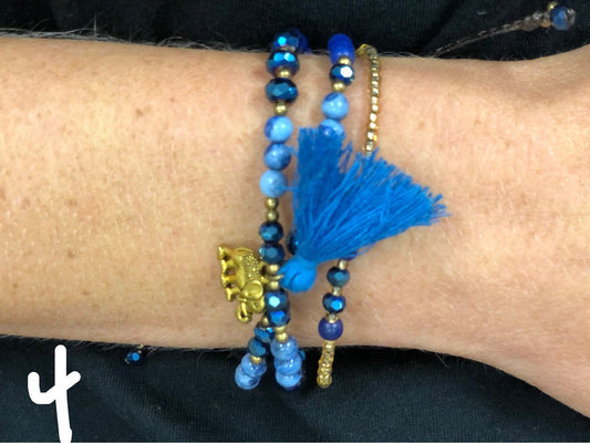 Bracelet - stone tassel elephant MORE COLORS
