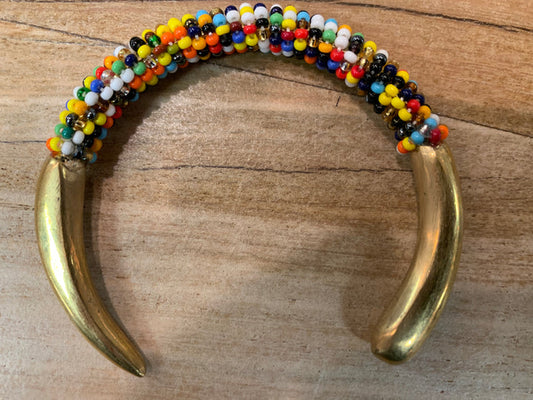 Brass & Bead Cuff