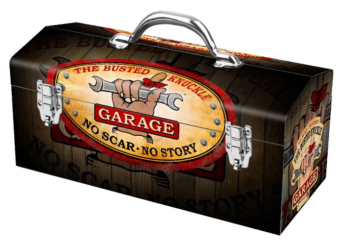 ❤️ BUSTED KNUCKLE GARAGE 16" Steel Toolbox *CHOOSE: Motorcycle, Truck or No Scar