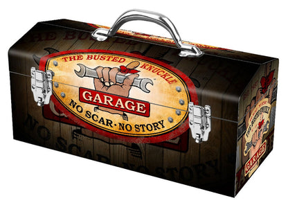 ❤️ BUSTED KNUCKLE GARAGE 16" Steel Toolbox *CHOOSE: Motorcycle, Truck or No Scar