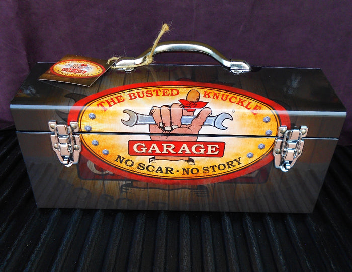 ❤️ BUSTED KNUCKLE GARAGE 16" Steel Toolbox *CHOOSE: Motorcycle, Truck or No Scar