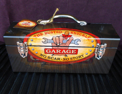 ❤️ BUSTED KNUCKLE GARAGE 16" Steel Toolbox *CHOOSE: Motorcycle, Truck or No Scar