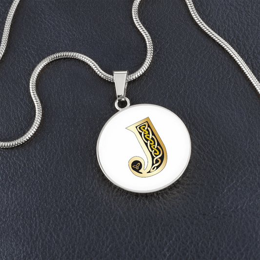 Celtic Initial Luxury Necklace - Initial J