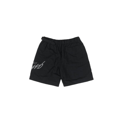 Cursive Nylon Shorts in Black - Four Street