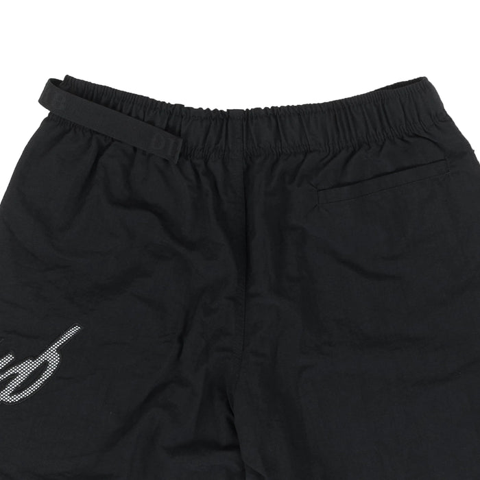 Cursive Nylon Shorts in Black - Four Street