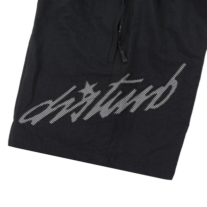 Cursive Nylon Shorts in Black - Four Street