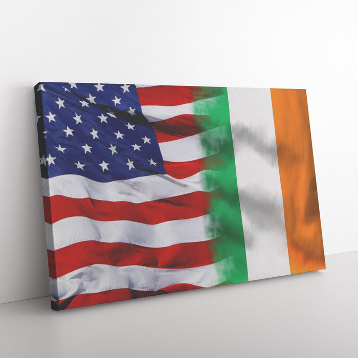 ☘️ Distressed American Irish Flag Canvas Print Wall Art ☘️