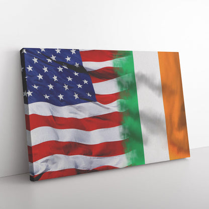 ☘️ Distressed American Irish Flag Canvas Print Wall Art ☘️