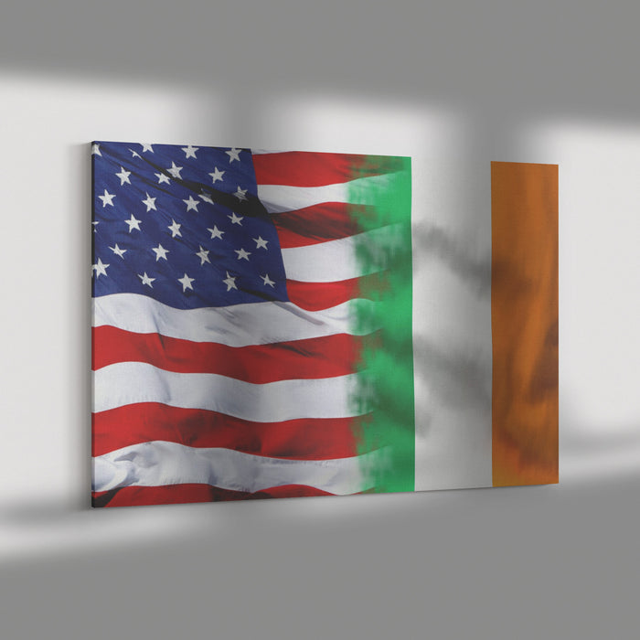 ☘️ Distressed American Irish Flag Canvas Print Wall Art ☘️