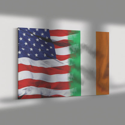 ☘️ Distressed American Irish Flag Canvas Print Wall Art ☘️