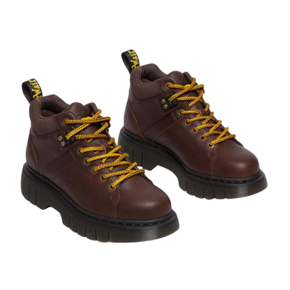 Dr. Martens Men's Woodard Grizzly Leather Low Casual Boots – Brown 31045201
