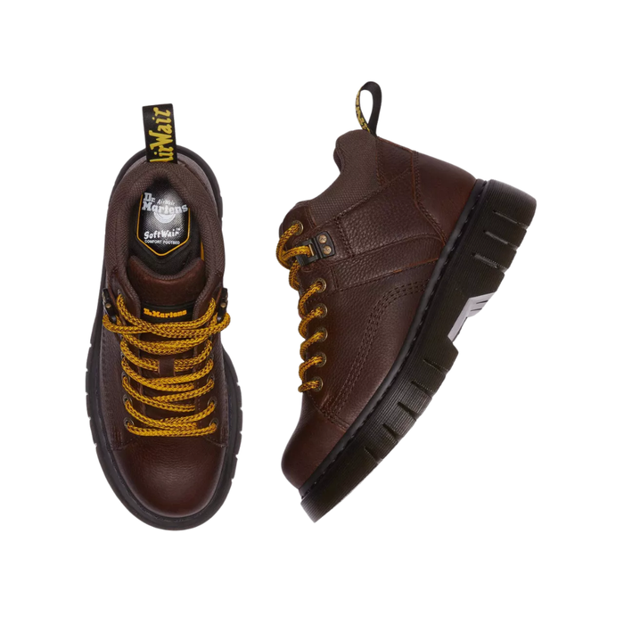 Dr. Martens Men's Woodard Grizzly Leather Low Casual Boots – Brown 31045201
