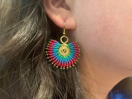 Earrings - Chandelier Wax Cotton Round
