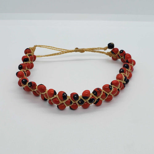 Evil Eye Peony Seed Bracelet