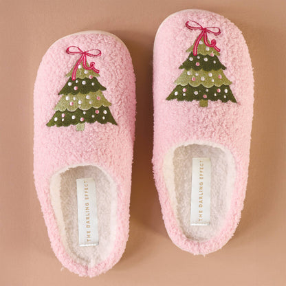Fuzzy Slippers - Twinkling Trees