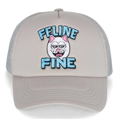 Feline Fine Trucker Hat (Cream) - Four Street