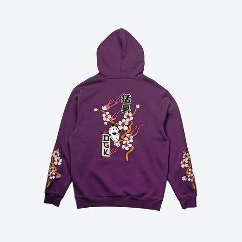 Fire Blossom Embroidered Hooded Fleece - Four Street