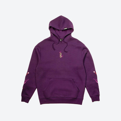 Fire Blossom Embroidered Hooded Fleece - Four Street