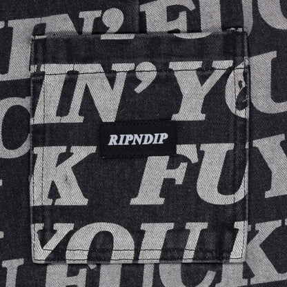 Fuckin Fuck Denim Shorts (Black) - Four Street