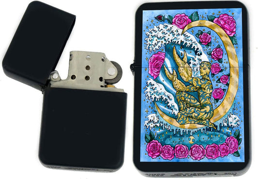 GIFTS INFINITY - Birthday Zodiac Signs Windproof Lighters - Black Matt (Cancer 1)