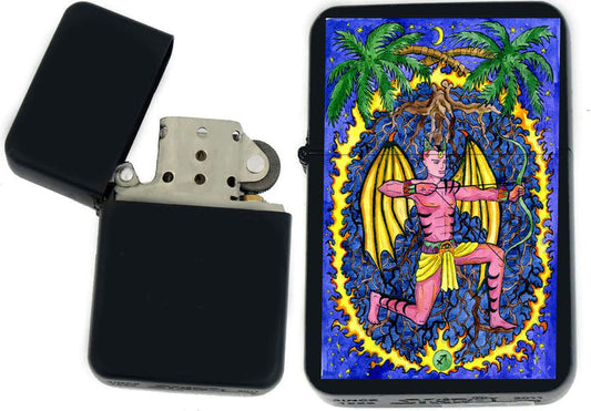 GIFTS INFINITY - Birthday Zodiac Signs Windproof Lighters - Black Matt (Sagittarius 1)