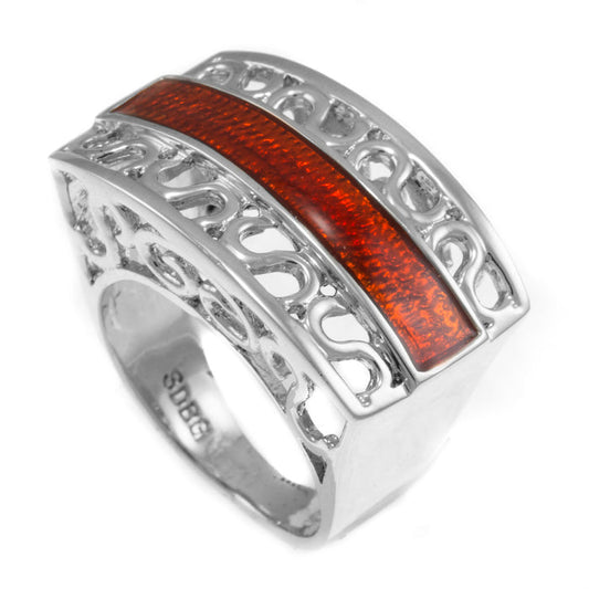 Elegant Log Cabin Ladies Fashionista Ring