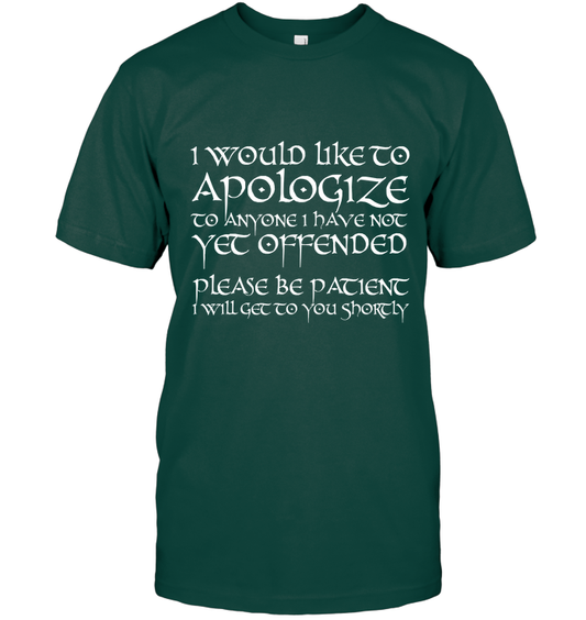 I Would Like To Apologize....