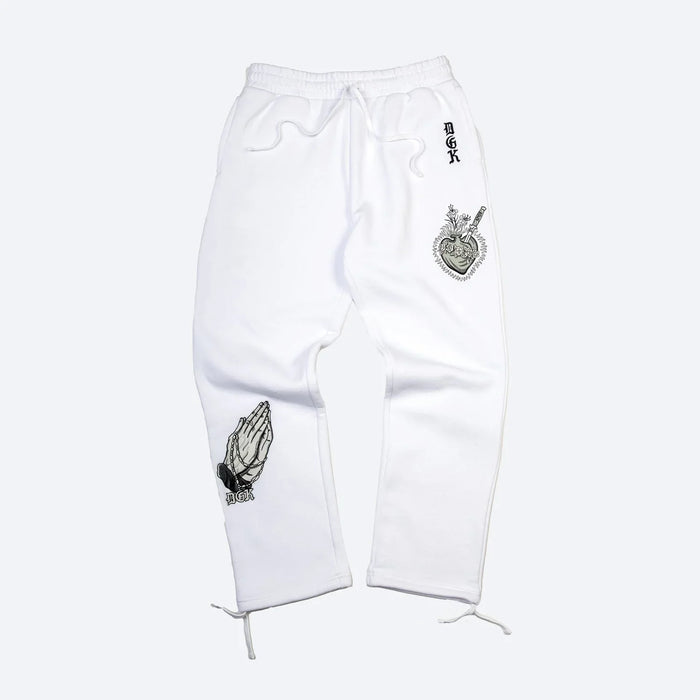 Inked Embroidered Fleece Pants - Four Street