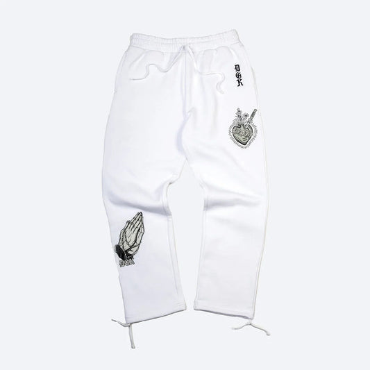 Inked Embroidered Fleece Pants - Four Street