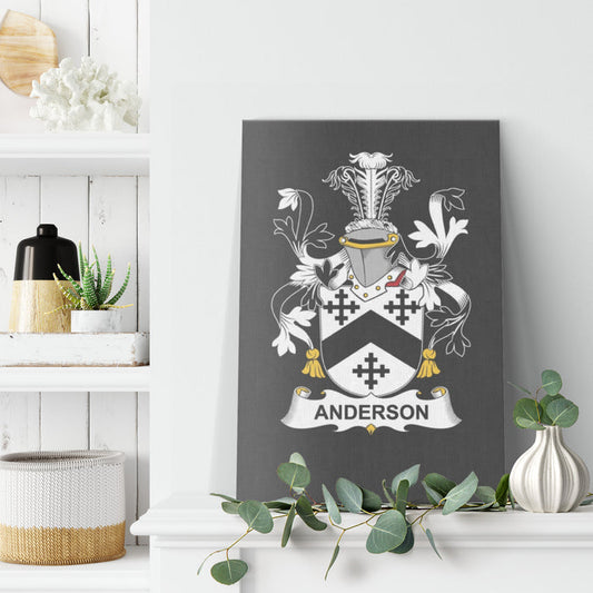 Irish Family Crest - Anderson - Canvas Print Wall Art
