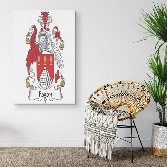 Irish Family Crest - Fagan - Canvas Print Wall Art