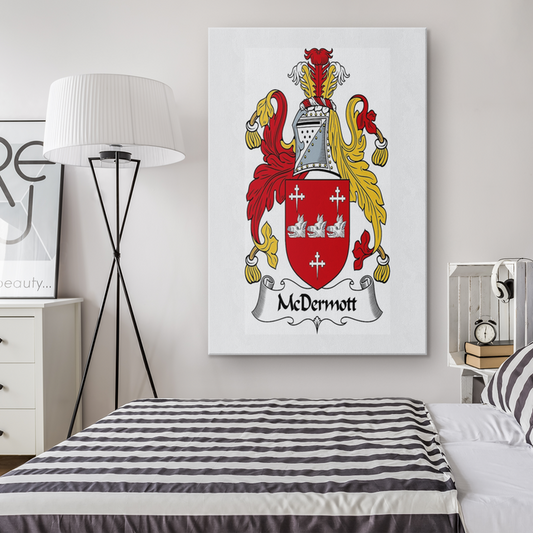 Irish Family Crest - McDermott - Canvas Print Wall Art