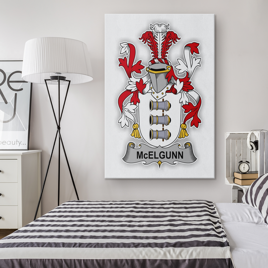 Irish Family Crest - McElgunn - Canvas Print Wall Art