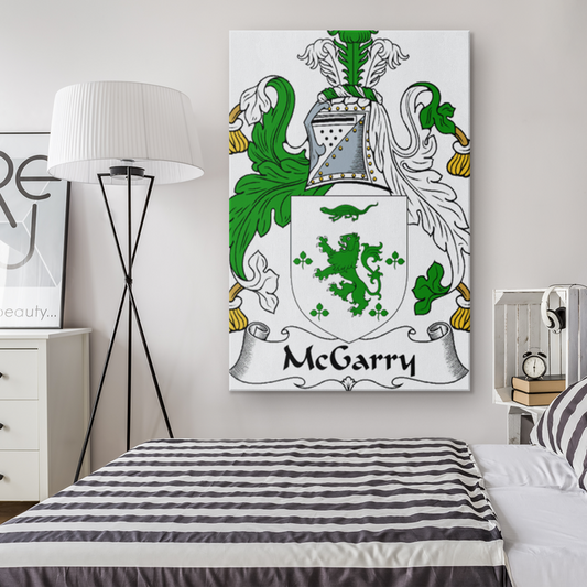 Irish Family Crest - McGarry - Canvas Print Wall Art